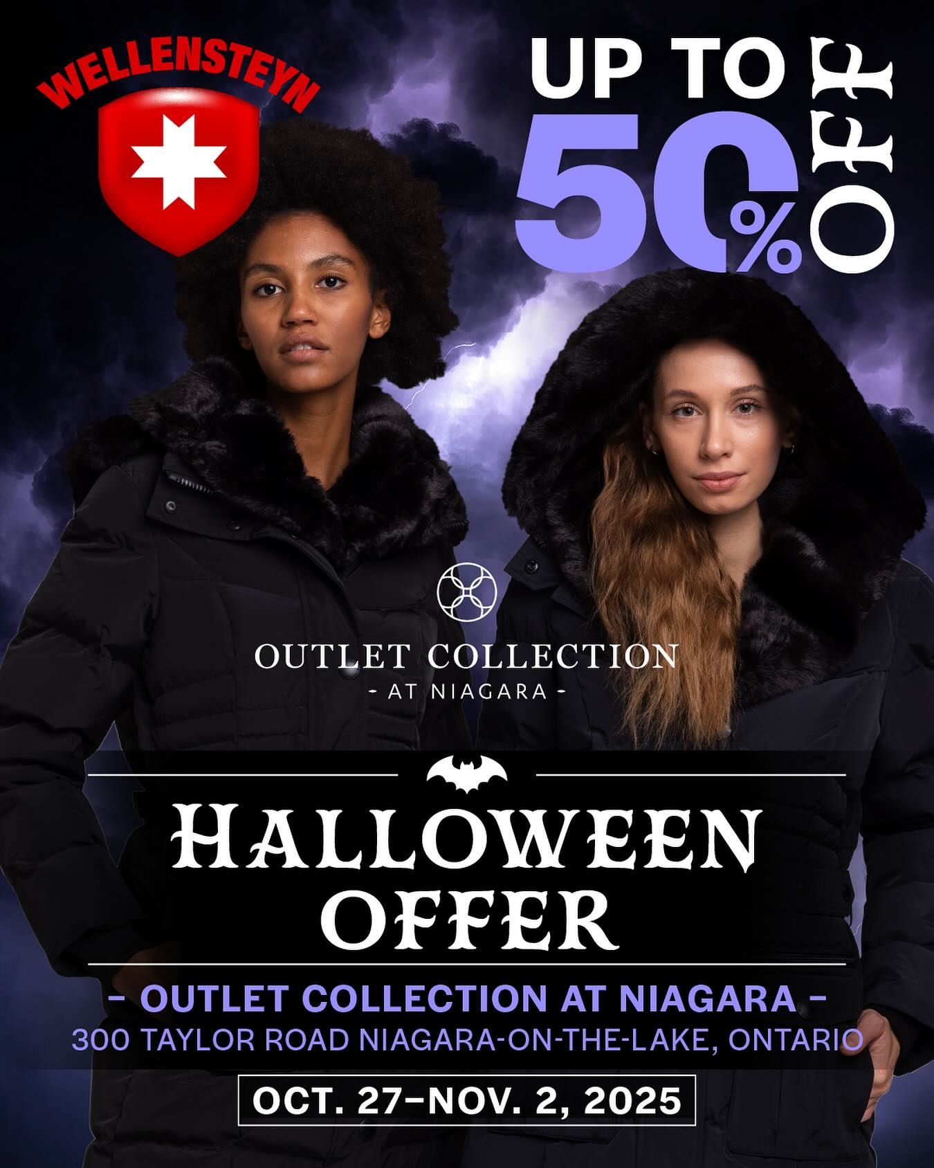 No tricks — just treats!🎃 This Halloween, up to 50% OFF Wellensteyn jackets! 🗓️ Oct 27 – Nov 2 📍Wellensteyn - Outlet Collection at Niagara #wellensteyn #wellensteyncanada #style #fashion #summerfashion #outerwear #outletcollectionatniagara #mensfashion #womensfashion #streetstyle #fashioncanada #jacket #falljacket #winterjacket #sale #halloweensale